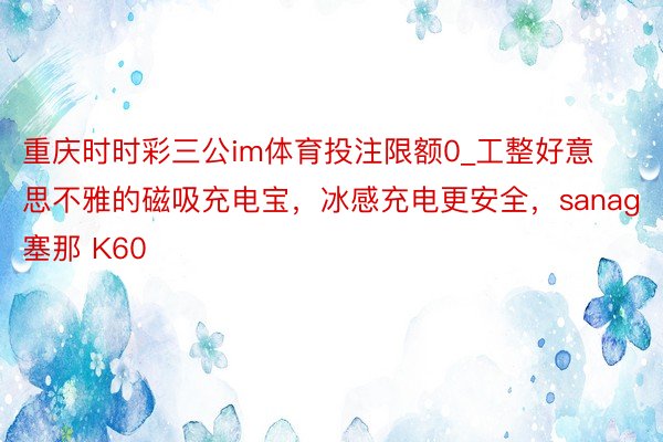 重庆时时彩三公im体育投注限额0_工整好意思不雅的磁吸充电宝，冰感充电更安全，sanag塞那 K60