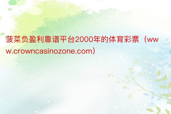 菠菜负盈利靠谱平台2000年的体育彩票（www.crowncasinozone.com）